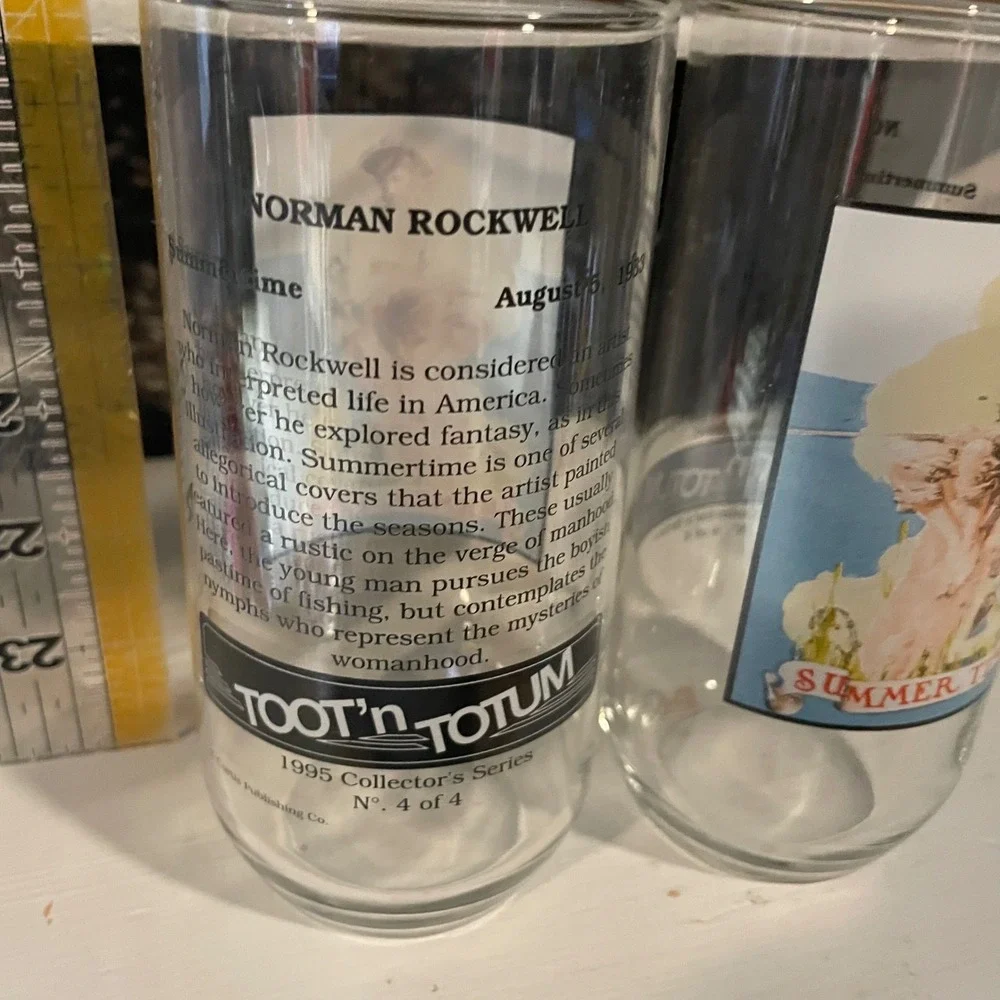 Norman Rockwell‎ Toot 'n Totum Summer Time Collector Glasses 1995 Series